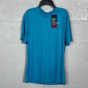 Reebok Men's Training Moisture-Wicking Tech T-Shirt, Recovery Blue, Medium